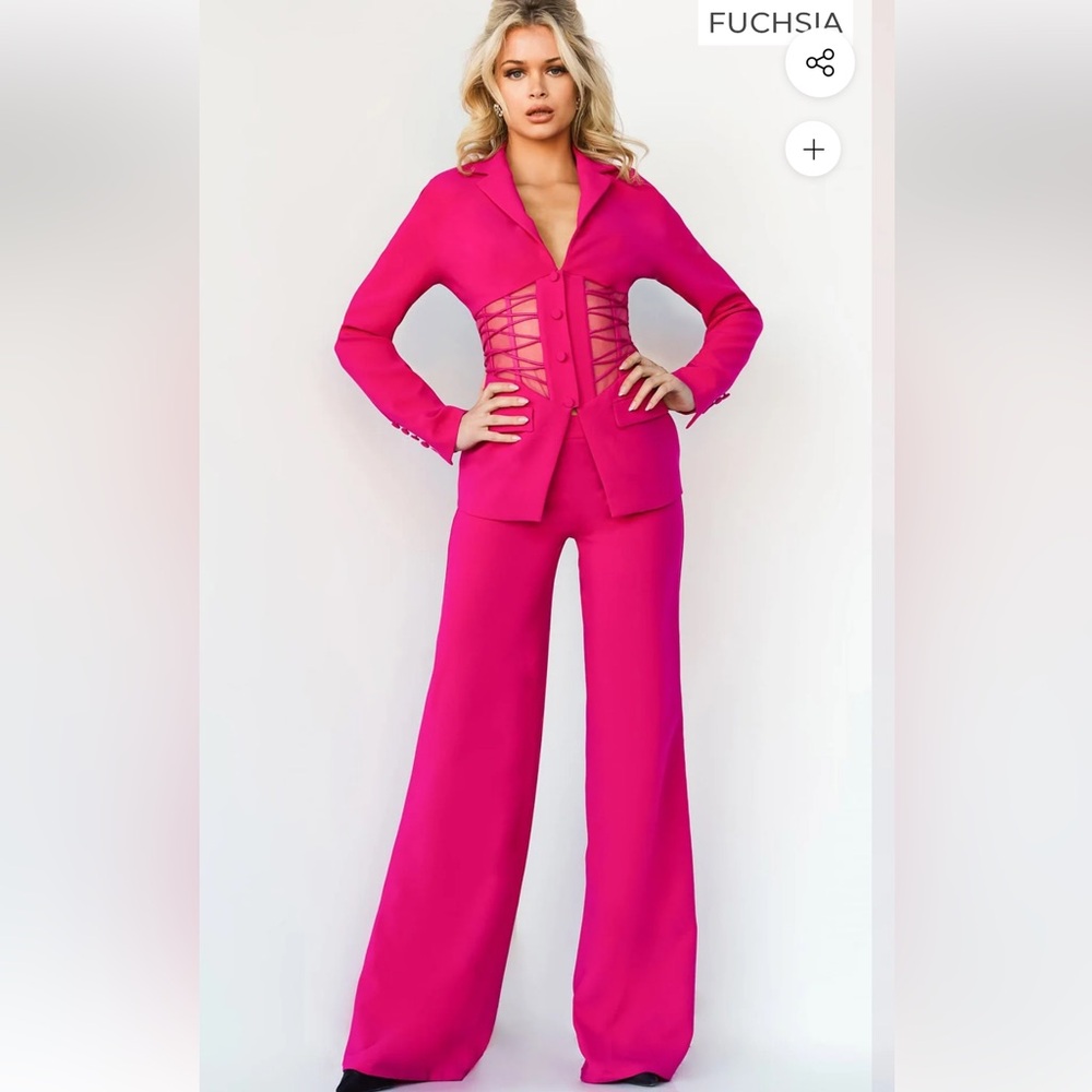 Jovani Hot Pink Pant Suit